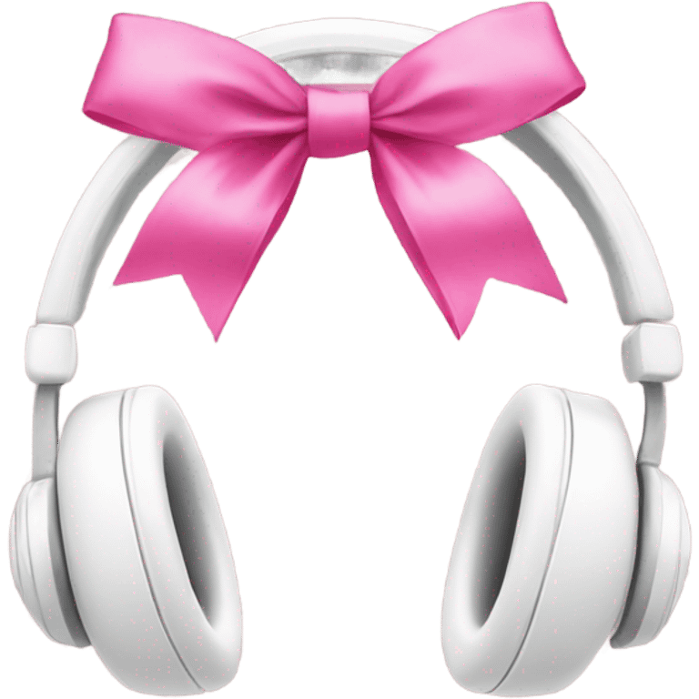 White headphones with pink bows emoji