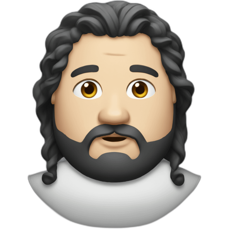 fat white man with wavy long black hair and a beard emoji