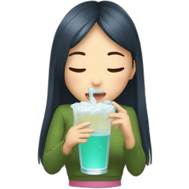 Hina drinking emoji