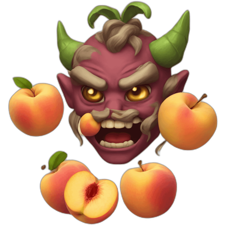 demon with five peaches emoji