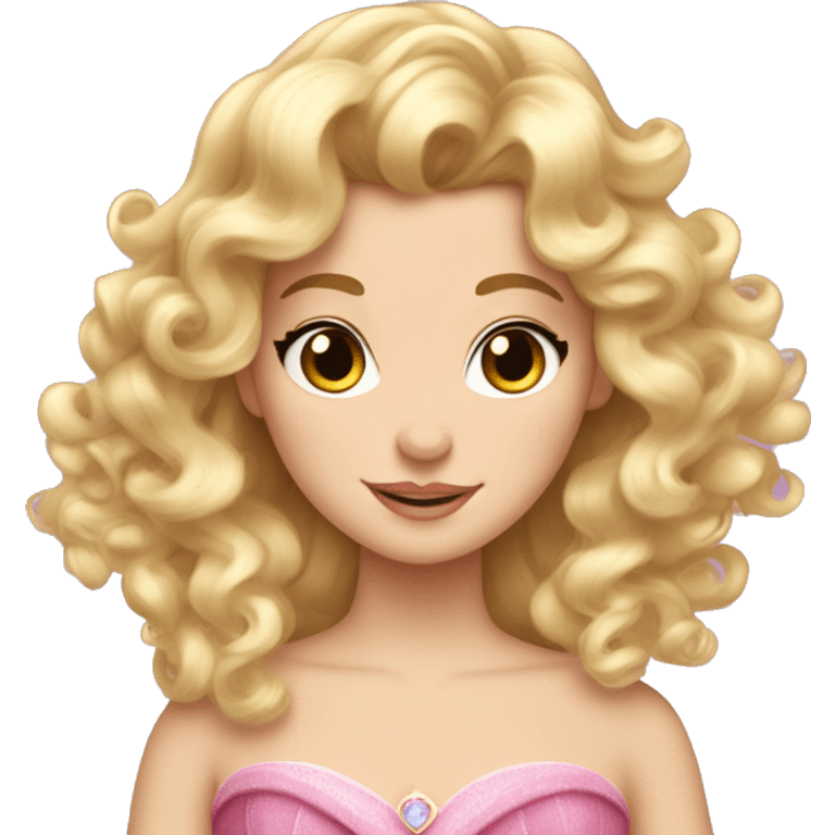 Princess Aurora blonde ringlets and bangs  emoji