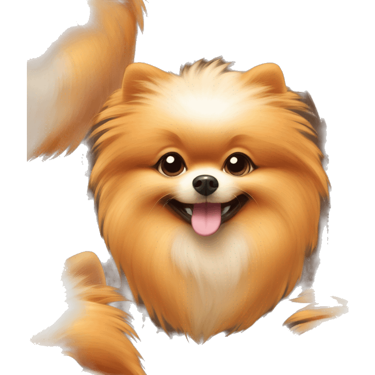 pomeranian spitz orange fluffy smiling emoji