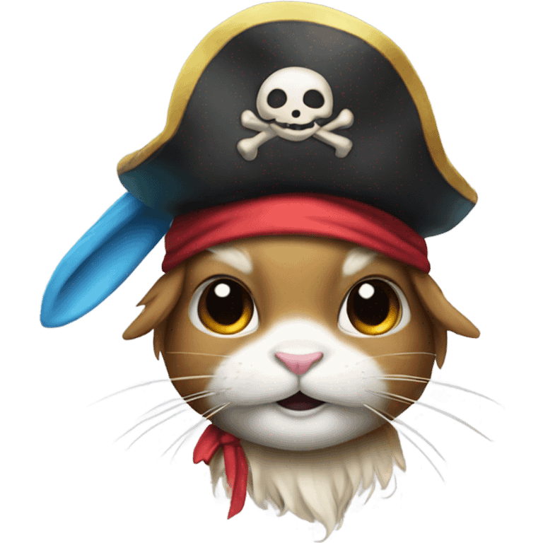 Rainbow bunny pirate emoji