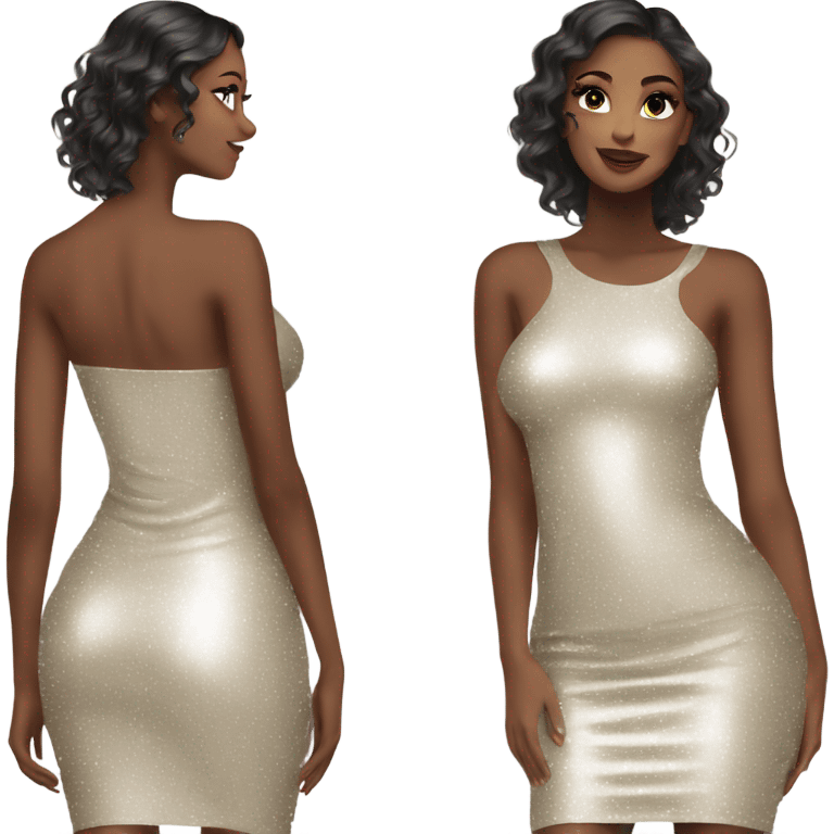 sparkly long bodycon dress emoji