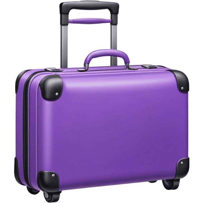 Purple suitcase on wheels emoji