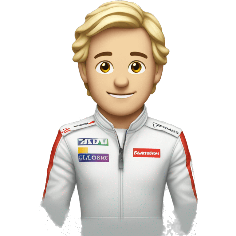 Formula 1 driver with a ribbon emoji