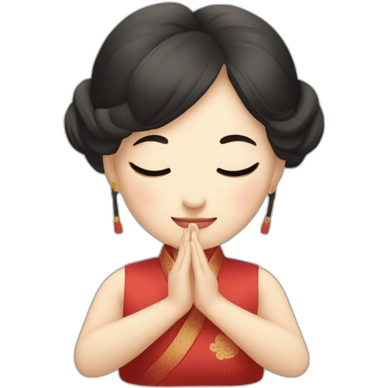 Chinese lady up side down doing yuga emoji