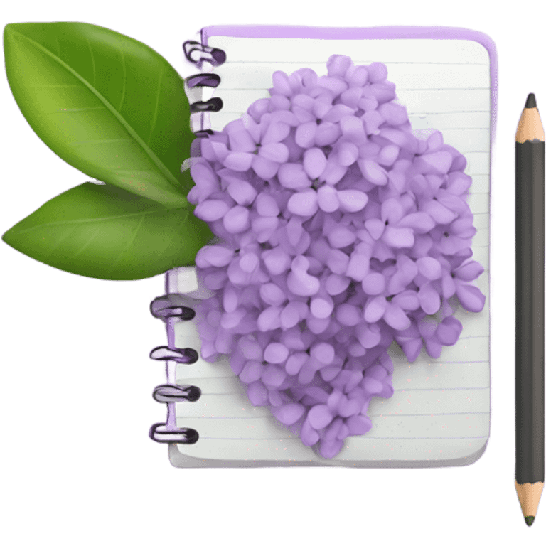 Lilac Notebook with a pencil emoji