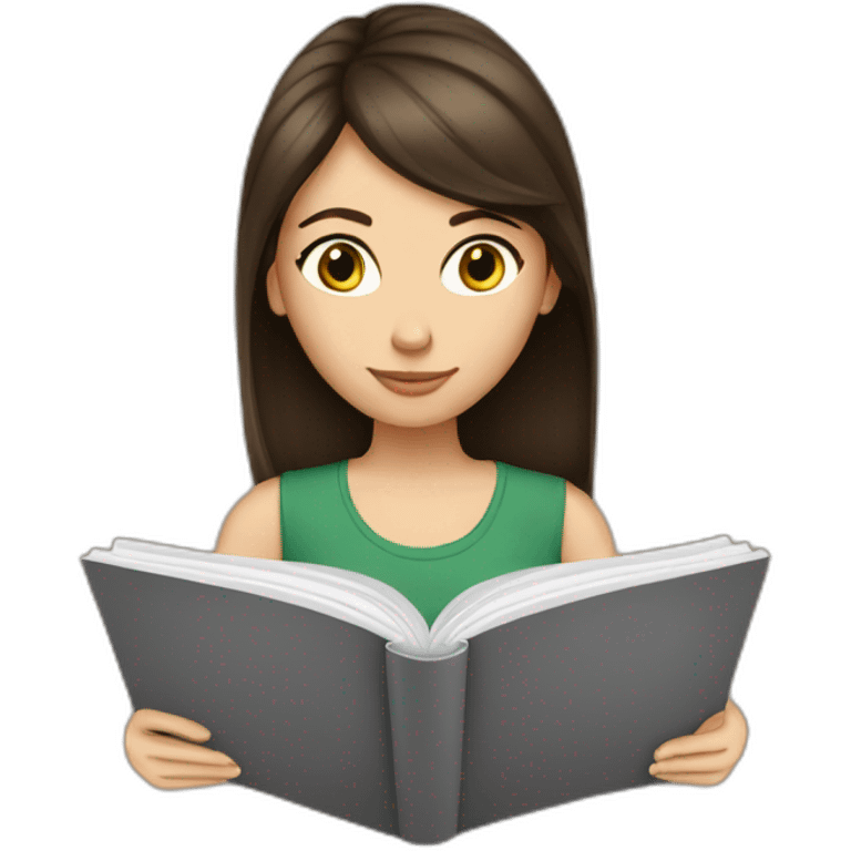 basic-brunette-girl-reading emoji