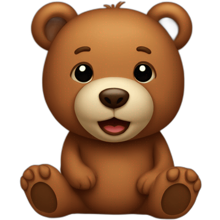 Brown teddy bear happy  emoji