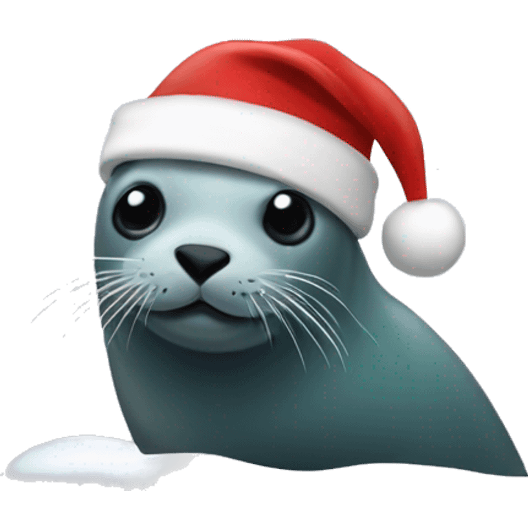 seal with christmas hat emoji