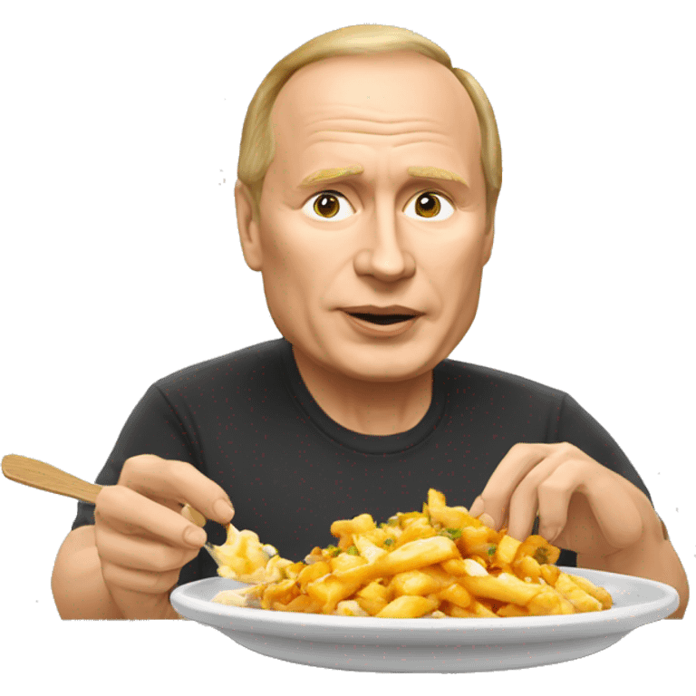 Vladimir poutine qui mange une poutine emoji