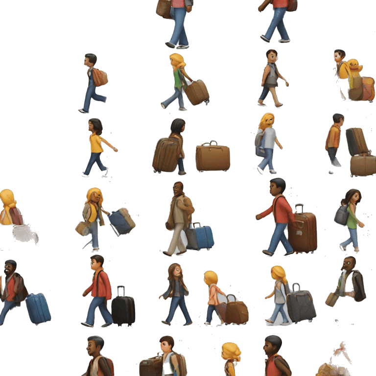 Many People walking with luggage emoji