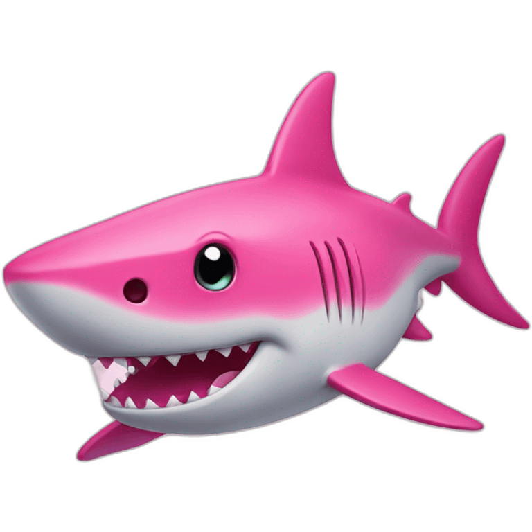 Pink kawaii shark emoji