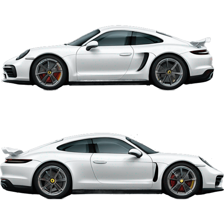 White porshe taycan turbo s from the side perspective  emoji