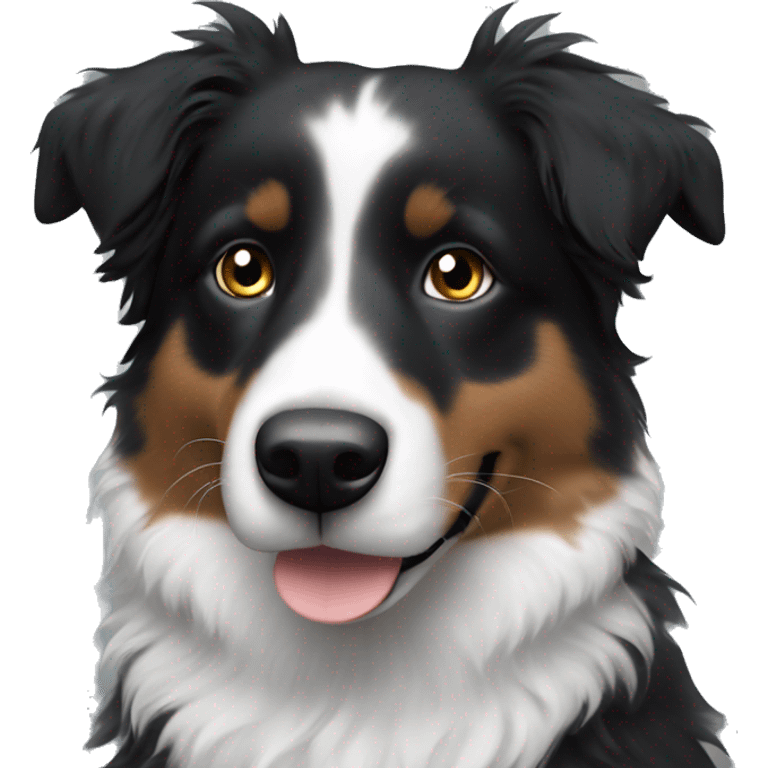 Small black australian shepherd dog with black muzzle emoji