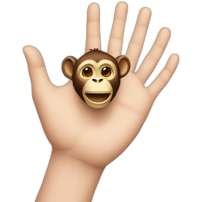 hand with monkey head emoji