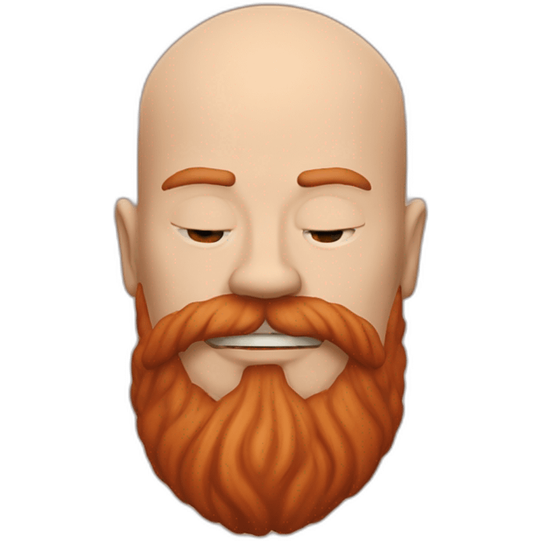 a bald man with a red beard smokes wei emoji