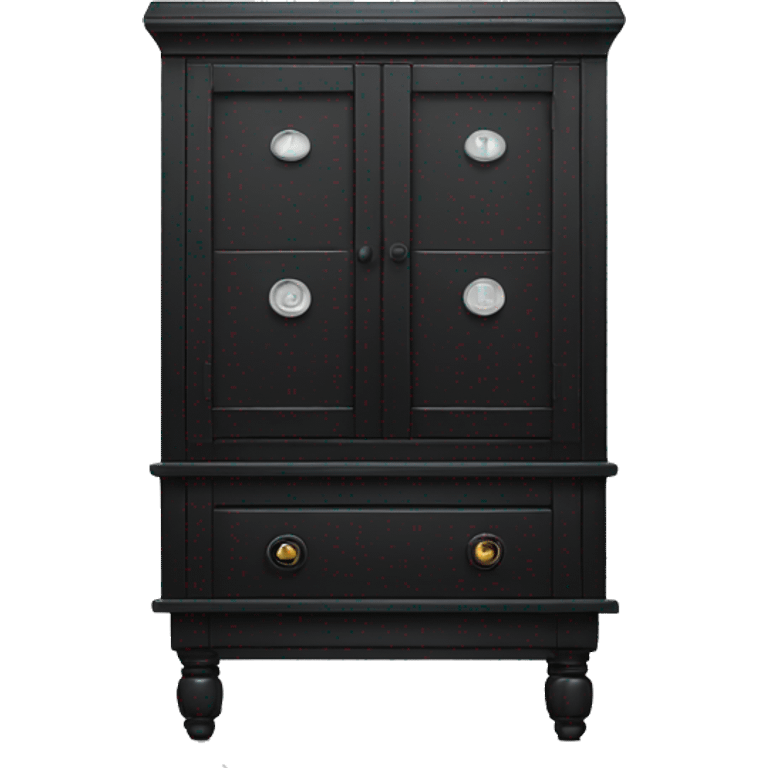 black and white cabinet with a button at the top emoji