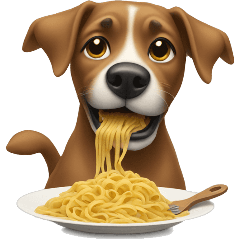 dog eating pasta emoji