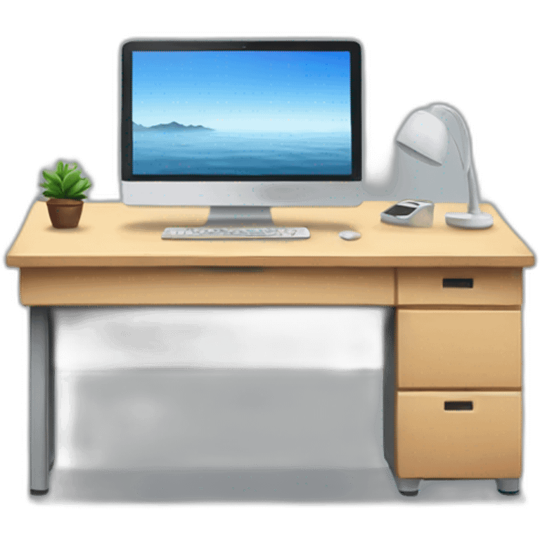 tiny-stand-desk-with-computer-monitor-and-laptop emoji