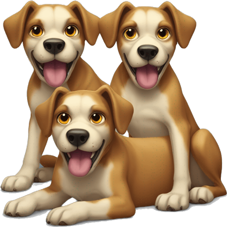 Cerberus the three headed dog with only one body emoji