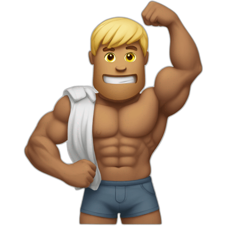 muscular man with one arm stronger than the other emoji