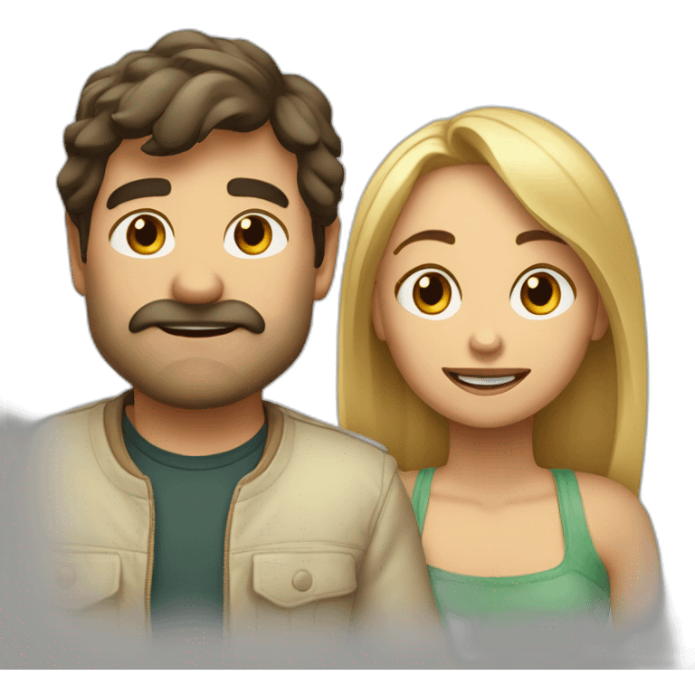 Chico moreno y chica rubia emoji