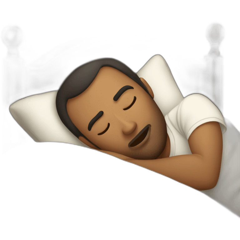 man sleeping in bed emoji