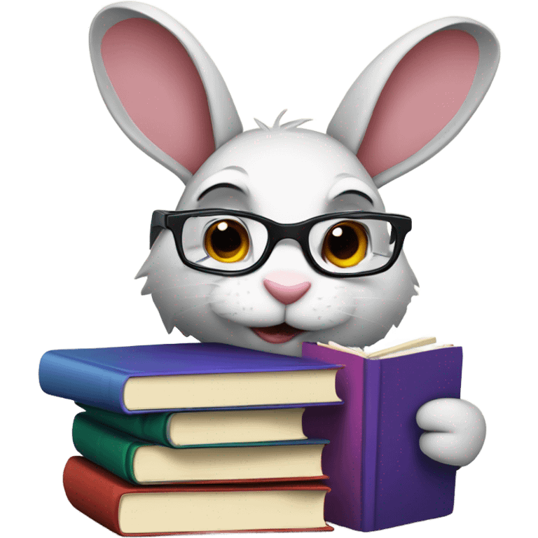 smart rabbit grad student emoji