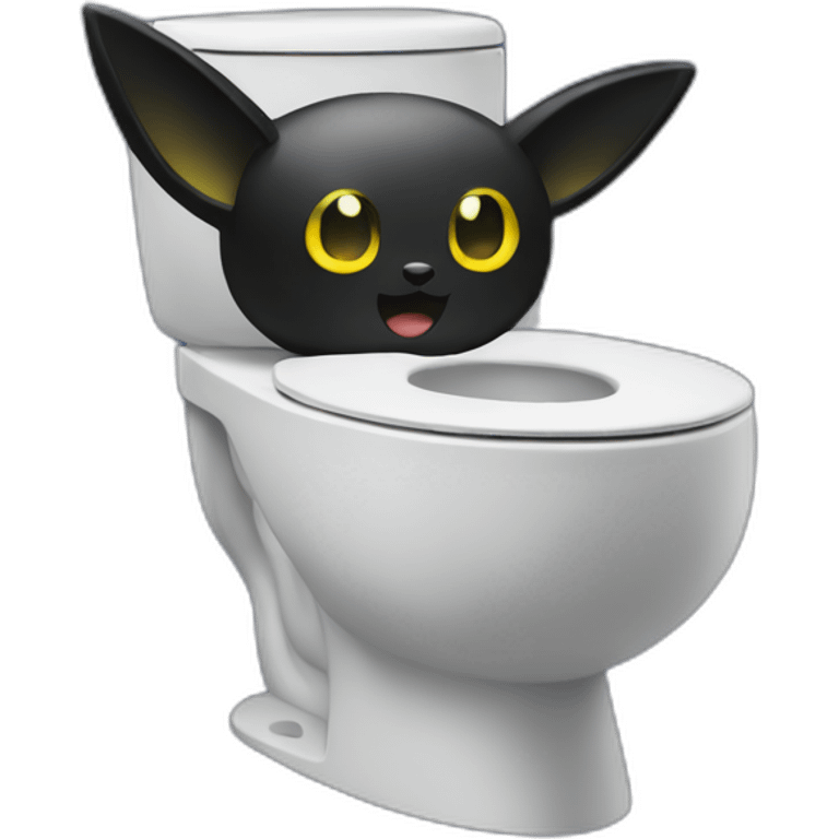 toilet with umbreon head atop emoji