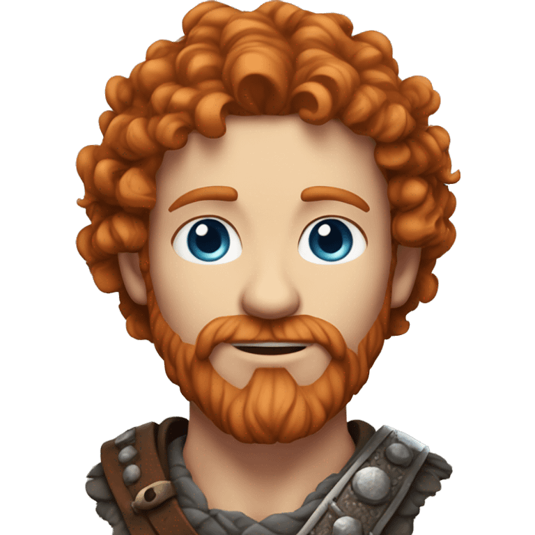 35 year old viking, male, curly red hair, blue eyes, pale emoji