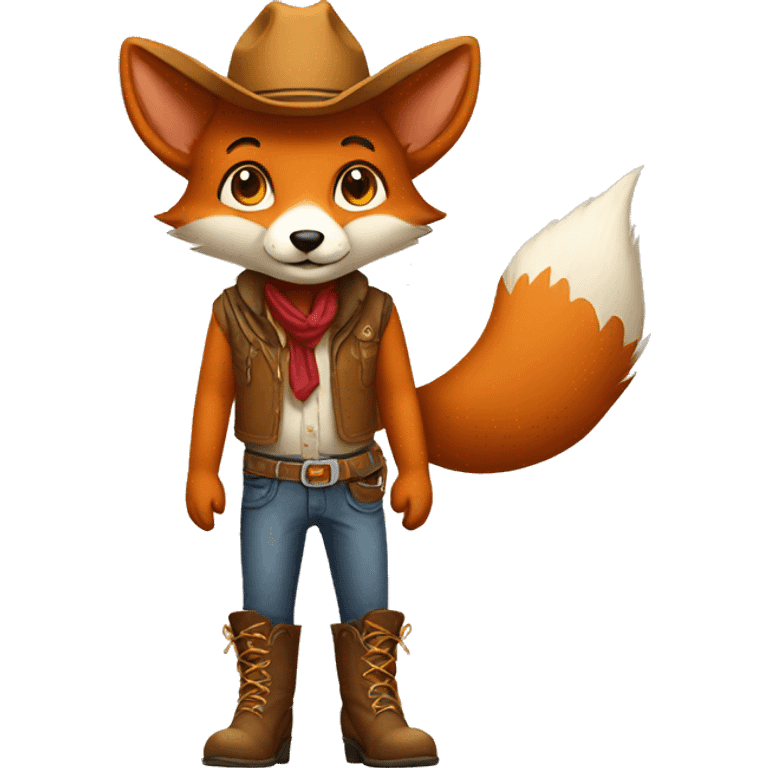 student fox with cowboy boots emoji