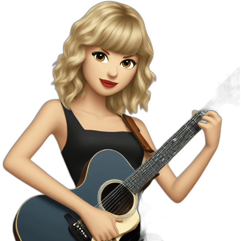 taylor swift with guitar emoji