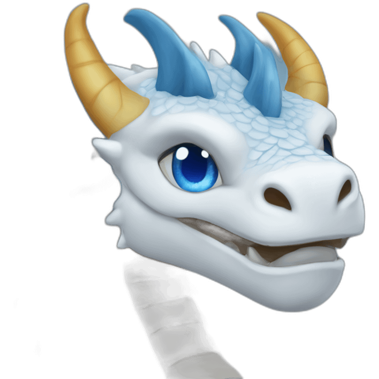 Dragon blanc au yeux bleus emoji