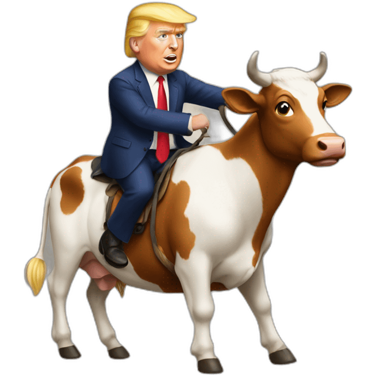 trump riding a cow emoji