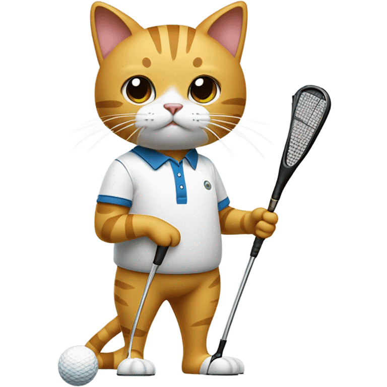 Cat golfing emoji