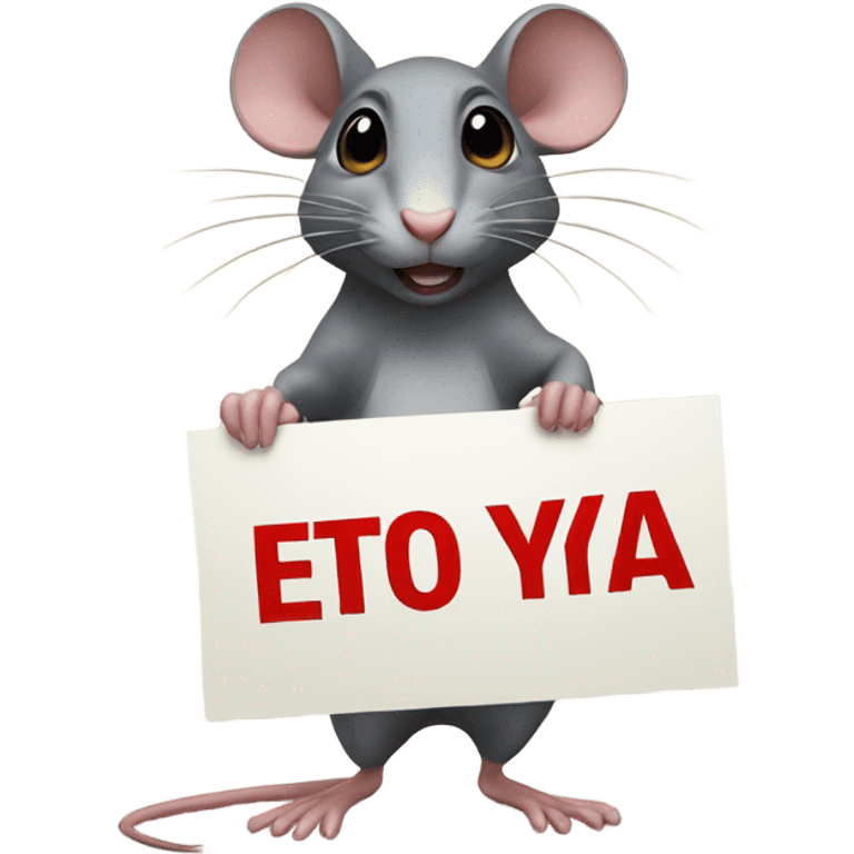 A rat holds a sign with the inscription: ETO YA emoji