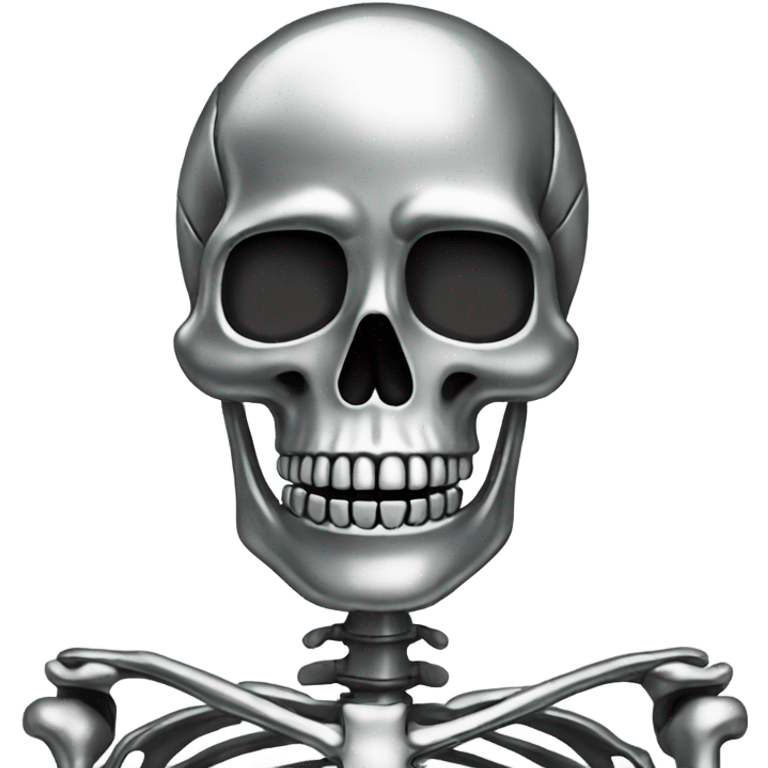 skeleton made out of chrome emoji