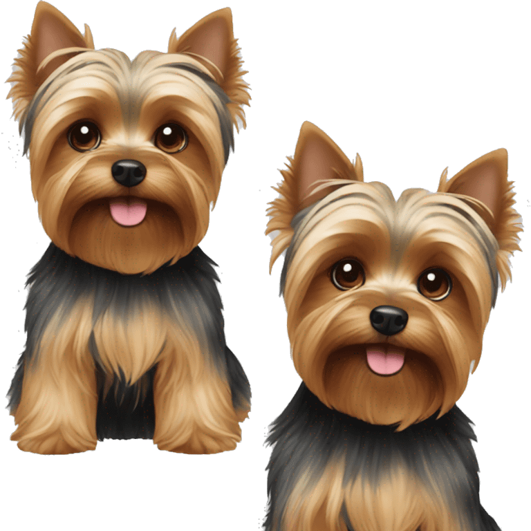 two brothers of Yorkshire terriers emoji