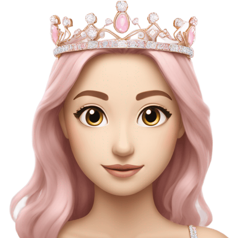 white and pink pastel tiara emoji