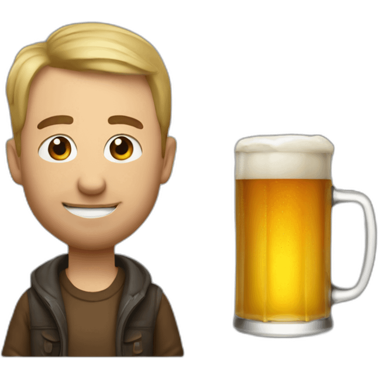 drinking beer with musk emoji