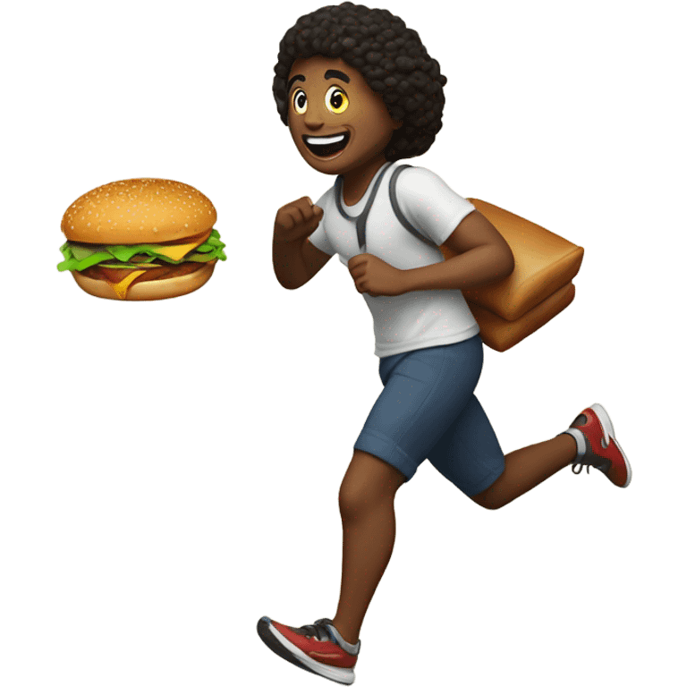 Me running with a burger emoji