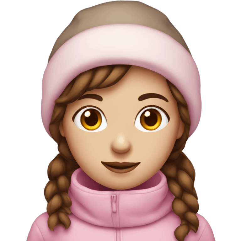 Pink snowman girl brown hair emoji