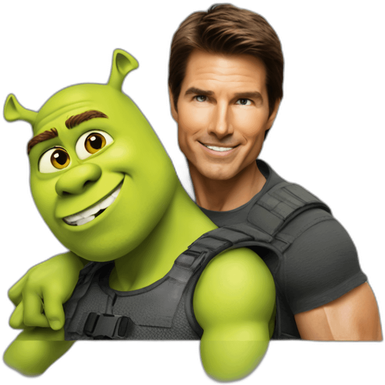 tom cruise ride on shrek'sshoulder emoji