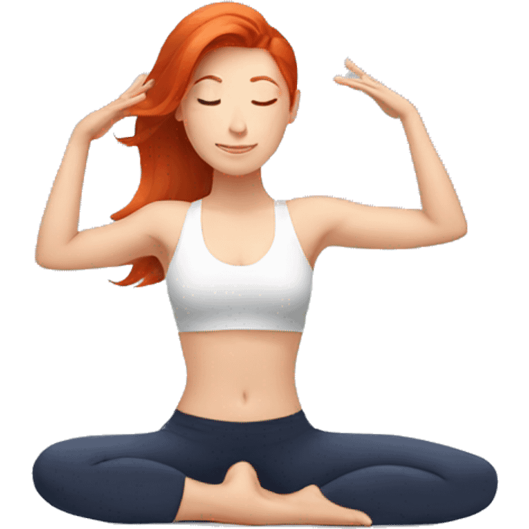 redhead girl doing yoga emoji