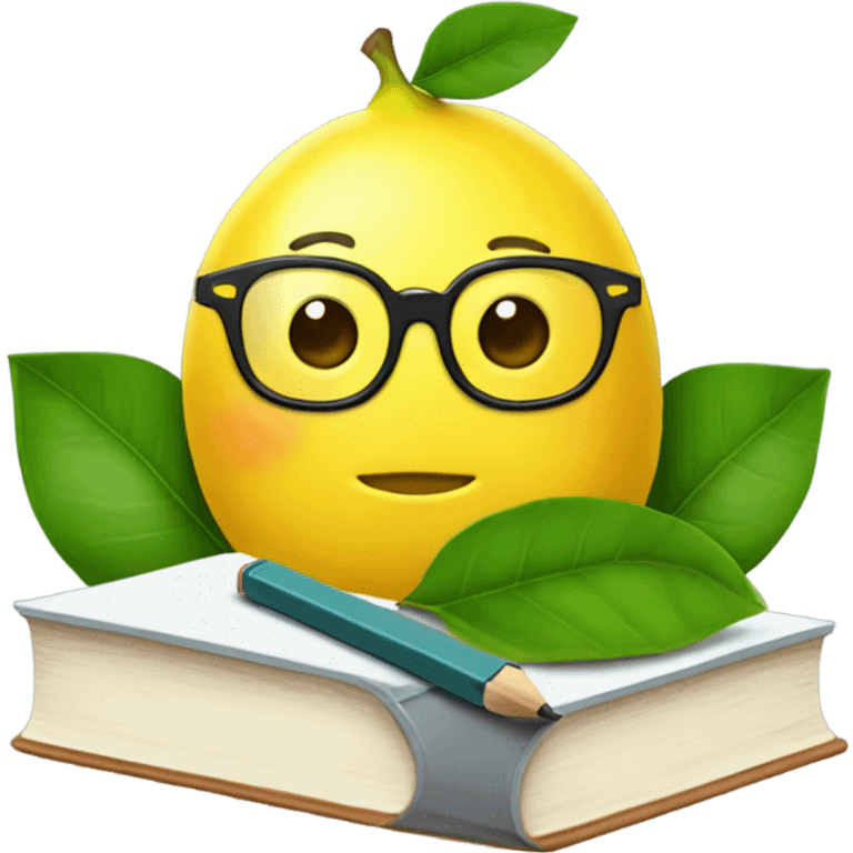 Lemon doing homework emoji