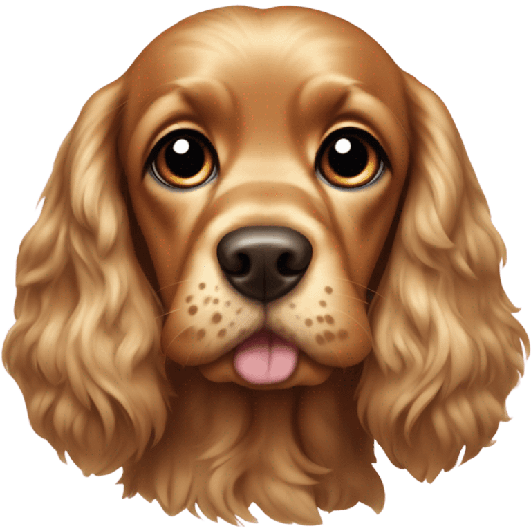 cocker spaniel dog with big eyelashes sitting emoji