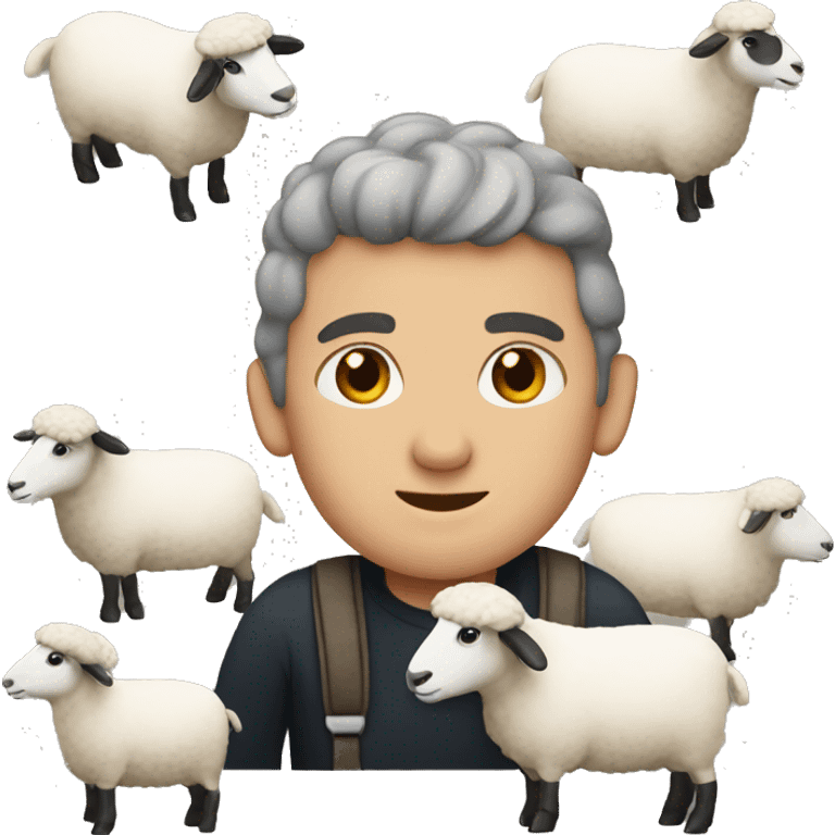 Guy with sheep emoji