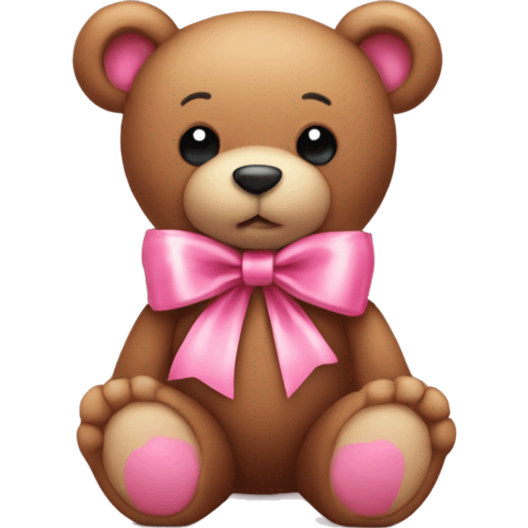 teddy bear with pink ribbon tied in a bow emoji